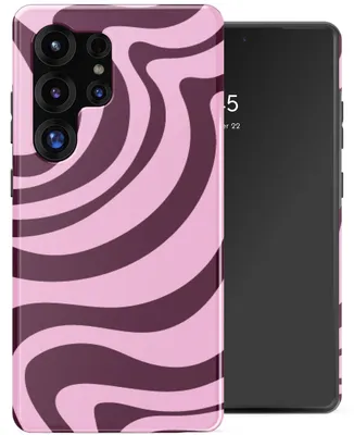 Productafbeelding van Selencia Vivid Backcover met MagSafe voor de Samsung Galaxy S25 Ultra - Wavy Swirl Pink Plum