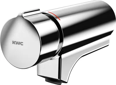 Productafbeelding van KWC AR wandbatterij, model F5, hydrauliisch, schuine uitloop, mengkraan, geschikt voor inbouw in wandmontage.