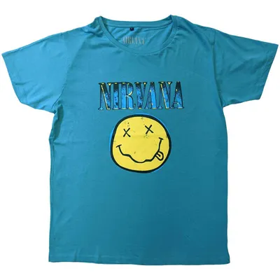 Produktbild von Nirvana Xerox Happy Face Turquoise Blue L T-Shirt