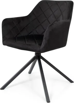 Produktbild von Milton & Oldbrook Samt Esszimmerstuhl Drehbar Malmo Schwarz