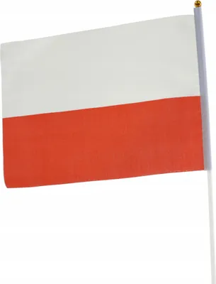 Produktbild von Polen Flagge mit Stab 21x14cm - Doppelseitige Stofffahne - Nationalflagge Fanartikel