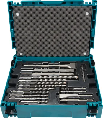 Obrázok produktu pre Sada vrtákov a sekáčov Makita SDS-PLUS v MAKPAC, 17 ks. SDS-PLUS - vrtáky a sekáče - 17 ks