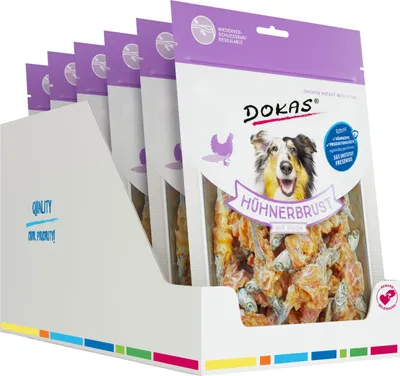 Produktbild von DOKAS - Hühnerbrust mit Fisch 6er Pack (6 x 220g)