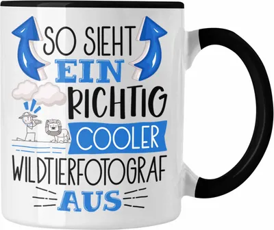 Produktbild von Trendation - So Sieht Ein Richtig Cooler Wildtierfotograf Aus Tasse Geschenk für Wildtierfotograf Geburtstag Geschenkdiee (Schwarz)