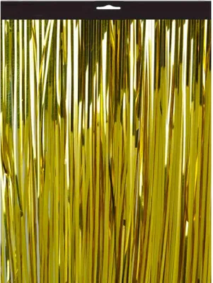 Produktbild von Glänzender Lametta-Vorhang Gold 3 x 1 m für festliche Anlässe und Türdekoration