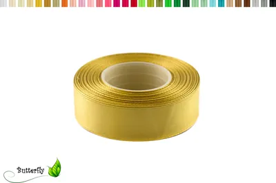 Produktbild von Satinband 25mm x 32m Rolle, Farbe:009 gold