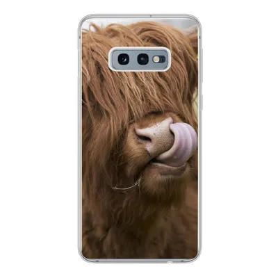 Produktbild von MuchoWow® Handyhülle Schutzhülle Hülle für Samsung Galaxy S10e Schottischer Highlander - Braun - Kuh Silikon Softcase Handy Hülle - Handy