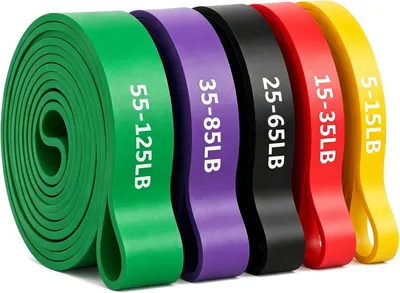 Produktbild von Fitnessbänder, Widerstandsbänder, Resistance Bands Set, 5 Stärken | Trainingsband für Krafttraining, Klimmzüge, Muskelaufbau, Stretching, Yoga, Gymnastik, Home Gym, Fitnessband mit Tragetasche
