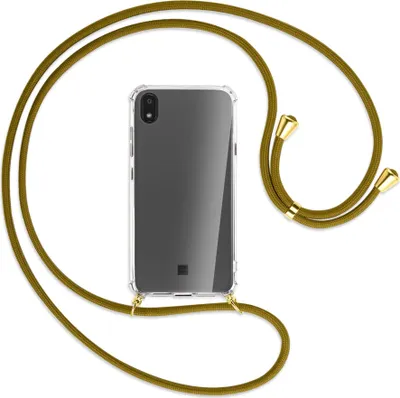 Produktbild von Handykette Backcover-Schutzhülle mit Band (Metall goldfarben) für LG K20 / K20 2019 - khaki