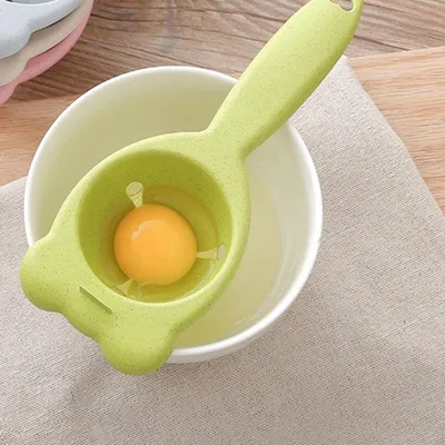 Imagen del producto de Separador de yema y clara de huevo, hecho de paja de trigo, con forma de tamiz. Herramienta práctica para la cocina y la repostería (verde)
