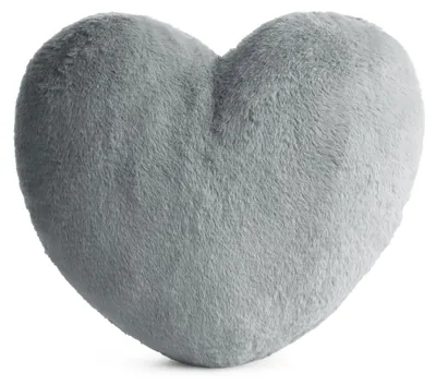 Zdjęcie produktu dla Poduszka dekoracyjna serce HEART 45x45 cm srebrna welurowa