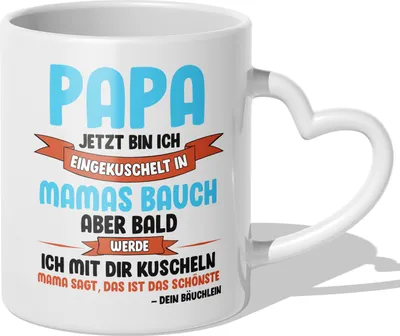 Produktbild von 22Feels Du Wirst Papa Tasse Werdender Vater Geschenk Schwangerschaft Männer Vatertag Geburtstag Weihnachten Dad To Be Baby Kaffeetasse (Herzhenkel Weiss)