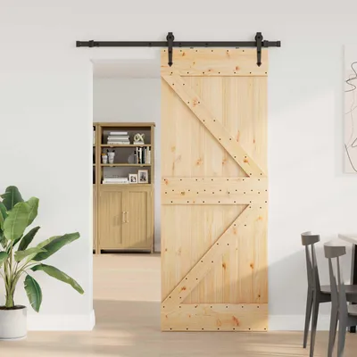 Produktbild von Möbel Schiebetür NARVIK Natürlich und Schwarz 80 x 210 cm (152,5 cm)Zimmertüren  - Zimmertüren  c6121