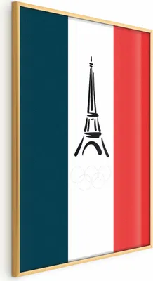Produktbild von Posterpapier Poster - Graphic Eiffel Tower Against the French Flag 21x30 cm Abstrakt n-C-10043-ao-a