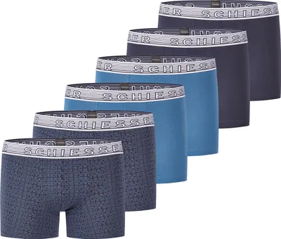 Produktbild von Schiesser 6er Pack Teens Boys 95/5 Organic Baumwolle Retro Short / Pant Rundumlaufendem Logo-Schriftzug am Gummibund, Bequeme Passform, Elastische Single-Jersey-Qualität