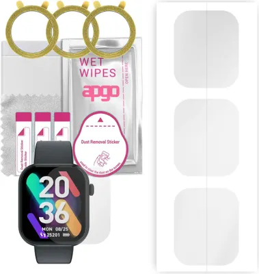 Produktbild von apgo 3 Stück Schutzfolie, klar, kompatibel mit Cubot C5 Smartwatch, Hydrogel Displayschutzfolie mit Positionierhilfe, Displayfolie, robust und kratzfest