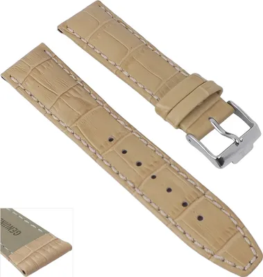 Produktbild von Jacques Lemans Uhrenarmband | Leder für Nostalgie Uhr JL - N-209 29856, Farbe:beige