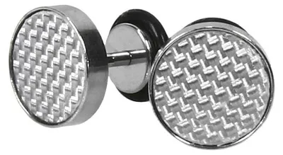 Produktbild von NKlaus Fake-Plug-Ohrstecker aus Carbon und Edelstahl, einzeln, 10,0mm