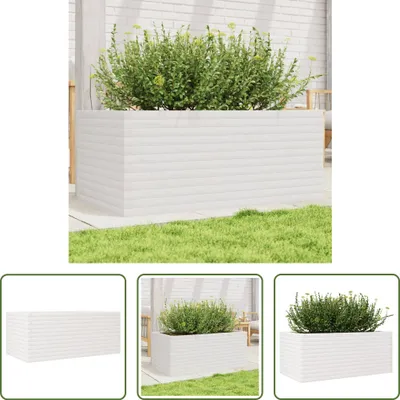 Produktbild von The Living Store Pflanzkübel Weiß 110x60x45,5 cm Massivholz Kiefer