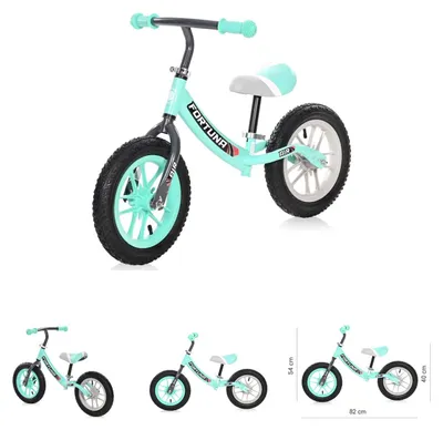Image de Vélo Lorelli Fortuna 12 pouces roues gonflables, jantes lumineuses, guidon réglable turquoise