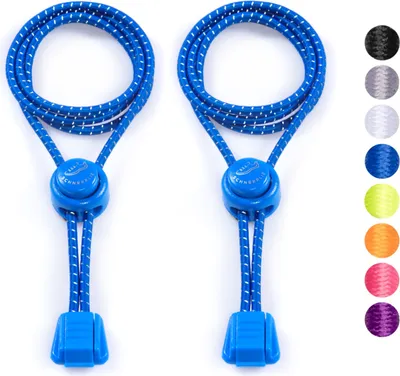 Produktbild von SCHNÜRRLIE elastische Schnürbänder ohne Schuhe Binden - Schnürsenkel mit Schnellverschluss für Kinder Erwachsene - 100 cm Blau