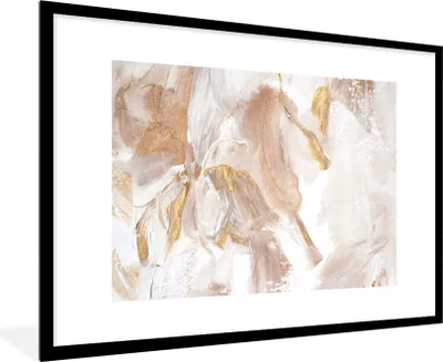 Produktbild von MuchoWow® Gerahmtes Poster Farbe - Weiß - Abstrakt 90x60 cm - Poster mit Schwarzem Bilderrahmen Wandposter Rahmen Foto Bilder - Wanddekoration - Fotos