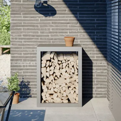 Produktbild von "2026 Promotion" Brennholzregal 60x40x80 cm Edelstahl - Kaminholzregale CC30857
