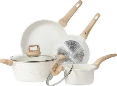 Zdjęcie produktu dla 6-częściowy zestaw naczyń kuchennych ze stali nierdzewnej, średnica 20–24 cm, powłoka nieprzywierająca