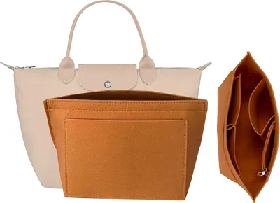 Zdjęcie produktu dla XSDSLS Organizer do torebki Longchamp Felt z wieloma przegródkami - Organizer do torebki Le Pliage Torba na akcesoria (Camel, S)