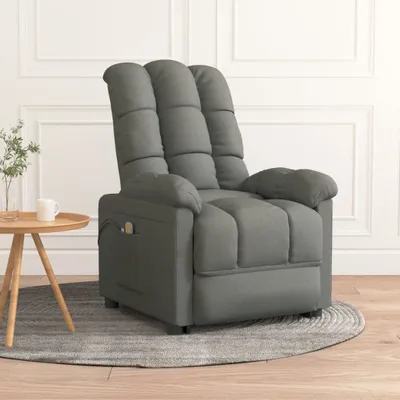 Image de The Living Store Fauteuil de massage électrique Tissu gris foncé