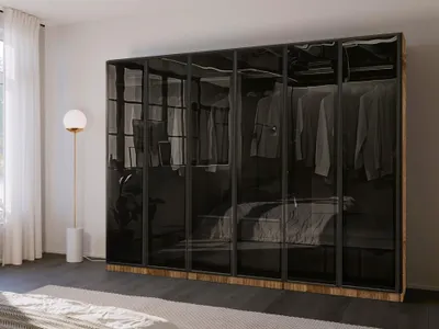 Produktbild von Kleiderschrank Monaco in Nussbaum Optik, 300cm Breit inkl. Zubehör, Lieferung