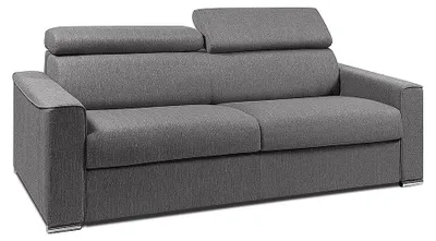 Produktbild von 4-Sitzer-Schlafsofa Express in grauem Stoff mit Memory-Schaum-Sitz - Liegefläche 160 cm - Matratze 18 cm Memory-Schaum VIZIR