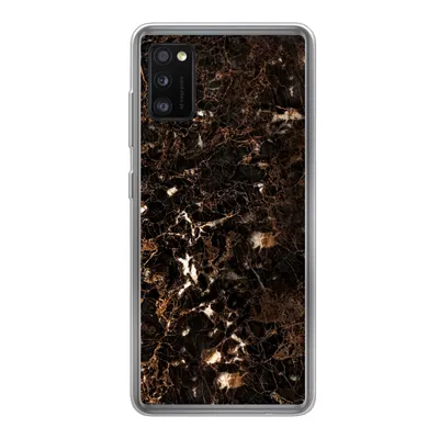 Produktbild von MuchoWow® Handyhülle Schutzhülle Hülle für Samsung Galaxy A41 Marmor - Schwarz - Gold Silikon Softcase Handy Hülle - Mobiltelefon