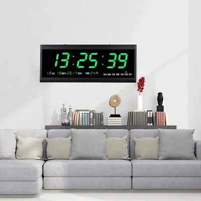Obrázek produktu pro LED nástěnné hodiny Digitální obývací pokoj Kuchyňské hodiny Osvětlení 480x190x30mm Náhodná barva