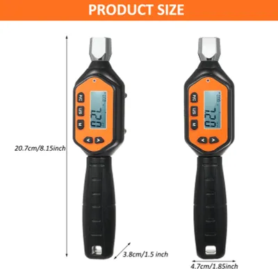 Image de EWM-R-30 Mini clé dynamométrique numérique à tête remplaçable 1/4'' Drive Clé dynamométrique numérique portable portable Grand écran avec rétro-éclairage Alarme sonore LED Crête en temps réel Mode de préréglage 3 modes de mesure Quatre unités commutables Clé dynamométrique pratique multifonctionnelle (30N.M)