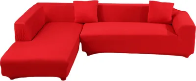 Produktbild von ele ELEOPTION 2 pcs 3 Sitzer Sofahussen Sofabezug Stretch elastische Sofahusse Sofa Abdeckung 170-220cm, Rot