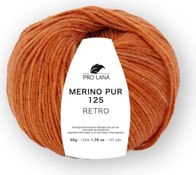 Produktbild von Pro Lana Merino Pur 125 Retro Strickgarn, 100% Extrafeine Wolle, Handgefärbt, Ton-in-Ton Farbverlauf 127 ziegel mel.