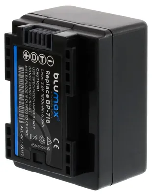 Produktbild von 2x Blumax Akku | für Canon BP-718 Digitalkamera | Kapazität 1800mAh |Spannung 3,6Volt | Video- und Kamerazubehör