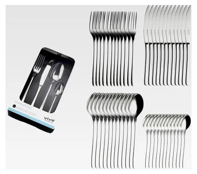 Produktbild von vivo | Villeroy & Boch Group New Fresh Basic Besteck-Set, 48-teilig, Tafelbesteck für 12 Personen aus Gabel, Messer, Löffel und Kaffeelöffel, spülmaschinenfest, Edelstahl, Silber