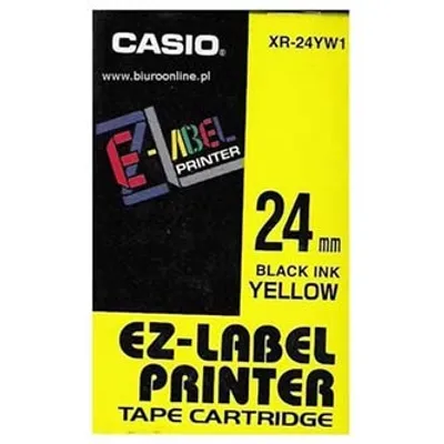 Produktbild von Casio XR-24YW1, Schwarz auf gelb, XR, 2,4 cm, 8 m, 1 Stück(e), Karton mit Aufhänger