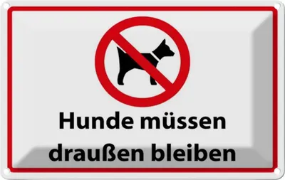 Produktbild von vianmo Blechschild 12x18 cm Hunde müssen draußen bleiben Tier Haustier Hund