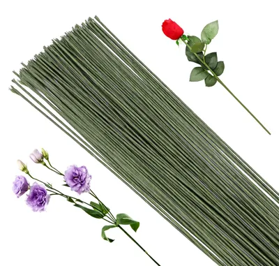 Productafbeelding van 50 Stuks Bloemendraad 30 cm Lang Groen 1 mm Dikte