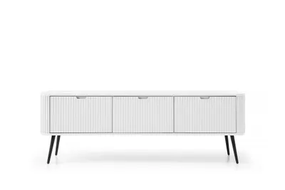 Produktbild von TV Lowboard – TV Schrank – TV Schrank mit Türen – Fernsehtisch – ZOVA RTV-168 – Weiß – Modernes TV-Möbel mit funktionalem Stauraum