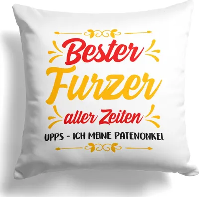 Produktbild von 22Feels Patenonkel Geschenk Pate Kissen Taufe Dekoration Taufpate Geburststag Weihnachten Deko Männer Wohnaccessoire Wohnzimmer Schlafzimmer Couch