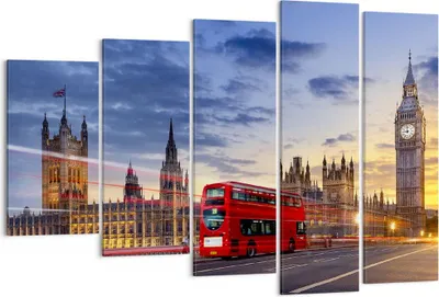Produktbild von Bild auf Leinwand - Leinwandbild - London Bus - 150x100cm - Wand Bild - Wanddeko - Wandbilder - Leinwanddruck - Bilder - Kunstdruck - Wanddekoration - Leinwand bilder - Wandkunst - EG150x100-3592