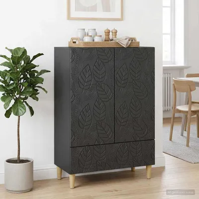 Obrázok produktu pre vidaXL Komoda Čierna 66 x 34,5 x 95 cm Drevený kompozit