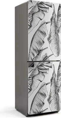 Zdjęcie produktu dla Liście w artystyczny wzór - Magnetyczna osłona na lodówkę - Folia dekoracyjna magnetyczna do kuchni - Magnes na lodówkę deco - Samoprzylepna tablica magnetyczna - Folia magnetyczna na drzwi lodówki - 60x180 cm