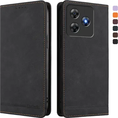 Produktbild von Hülle für Blackview Wave 8 /Wave 8C, Retro Kunstleder Ständer Klapphülle mit Kartenfächer und Magnetische Schwarz