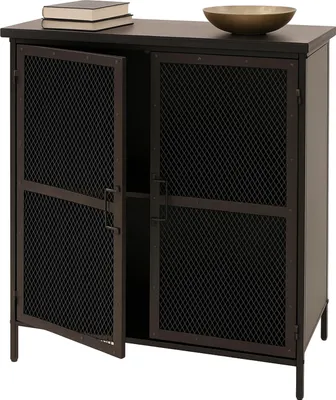 Immagine prodotto di Cassettiera HWC-O79, credenza con scomparti alti, look vintage shabby 94x80x35cm, look metallo
