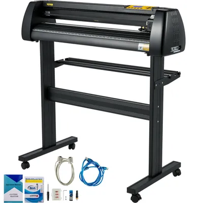 Image de VEVOR Découpeuse de vinyle 34" (870 mm) - Découpeuse avec logiciel SignMaster, machine pour la création d'enseignes et de lettrages, 870 mm